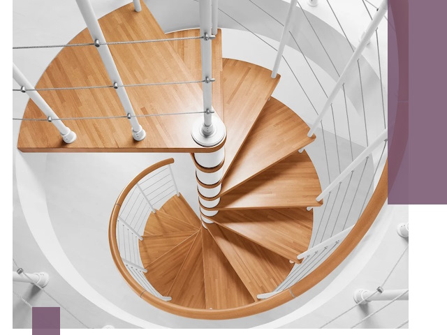 Изготовление винтовых лестниц под ключ в Казани