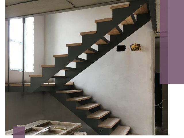 Изготовление лестниц на металлокаркасе в Казани от производителя