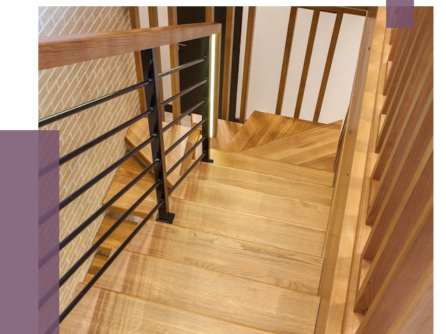 Лестницы из ясеня в Казани под ключ от 10405 руб. 