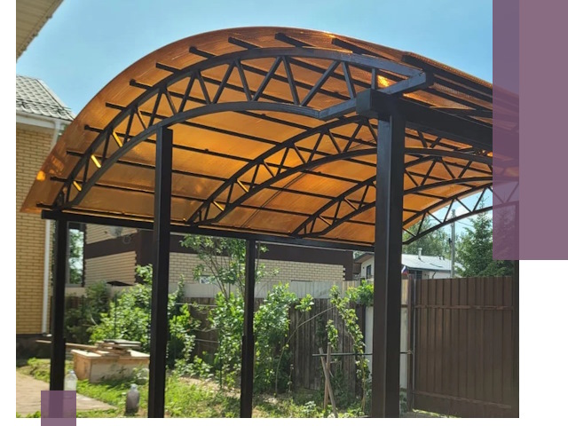 Изготовление навесов под ключ в Казани из качественных материалов