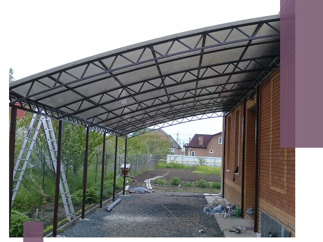 Профессиональный монтаж навесов под ключ в Казани