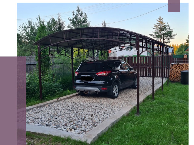 Навесы для автомобиля в Казани от 13643 руб.  | ПРОЛЁТ-Кзн