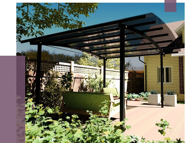 Навесы для террасы в Казани от 13537 руб. под ключ | ПРОЛЁТ-Кзн