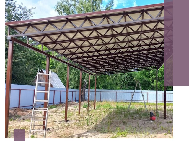 Односкатные навесы под ключ в Казани — изготовление и монтаж