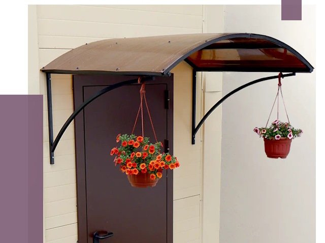 Козырьки над входом в Казани от 15395 руб.  | ПРОЛЁТ-Кзн