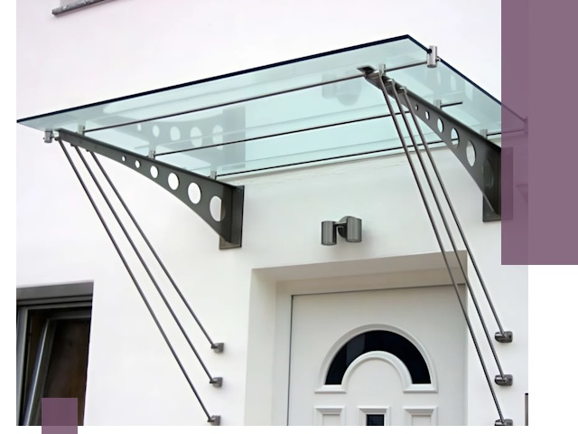 Козырьки над входом под ключ в Казани — изготовление и монтаж