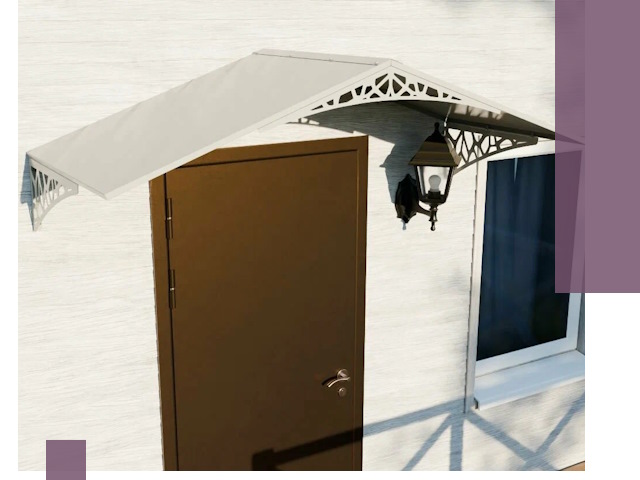 Металлические козырьки на входы и террасы в Казани