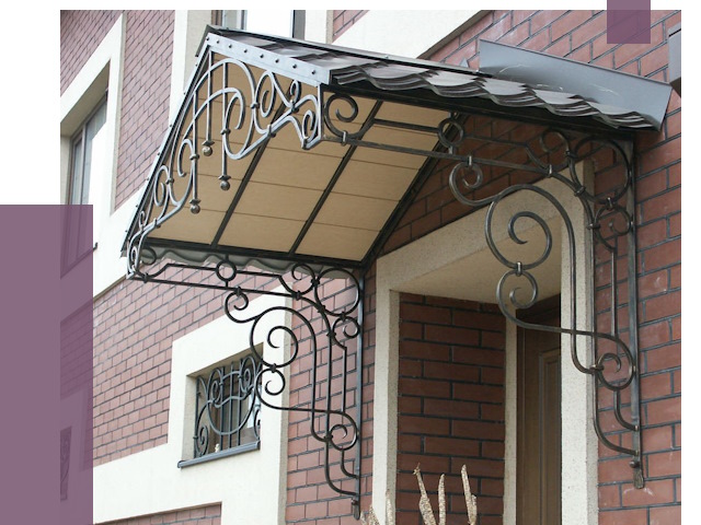 Двускатные козырьки в Казани под ключ от 13271 руб.