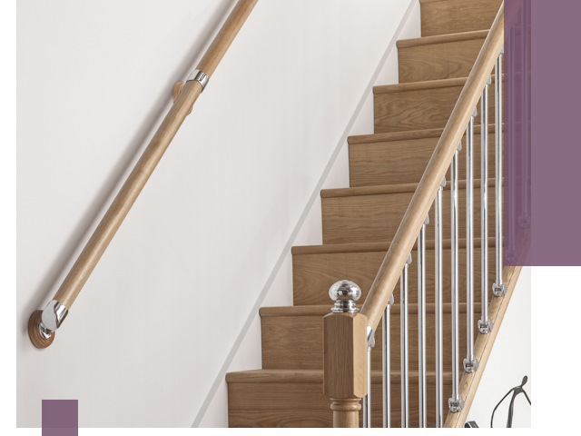 Пристенные поручни из стали и нержавейки под монтаж в Казани